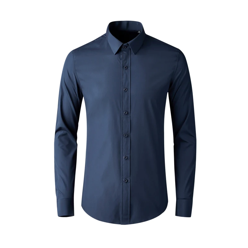 Большие размеры, M-4XL, деловые мужские рубашки с длинным рукавом, тонкая сорочка homme, брендовые качественные хлопковые рубашки для мужчин, повседневные однотонные рубашки