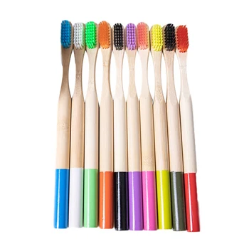 

Mixed Color Bamboo Toothbrush Eco Friendly wooden Tooth Brush Soft Bristle Tip Charcoal Adults Oral Care Toothbrush