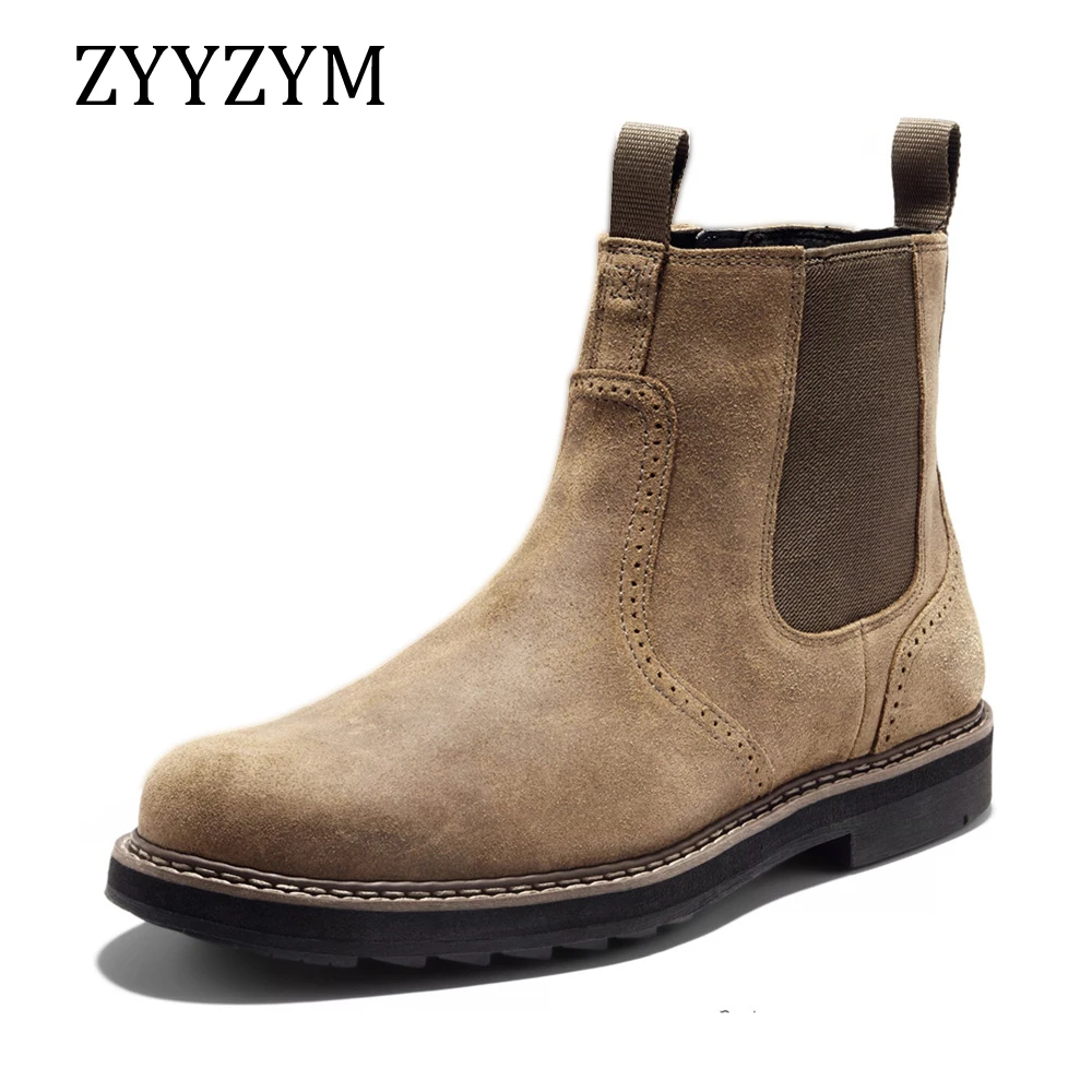 Men Chelsea Boots Spring Autumn Rome Slip-On High Wear-resisting Man Casual Shoes Men Botas Hombre men chelsea boots men leather shoes