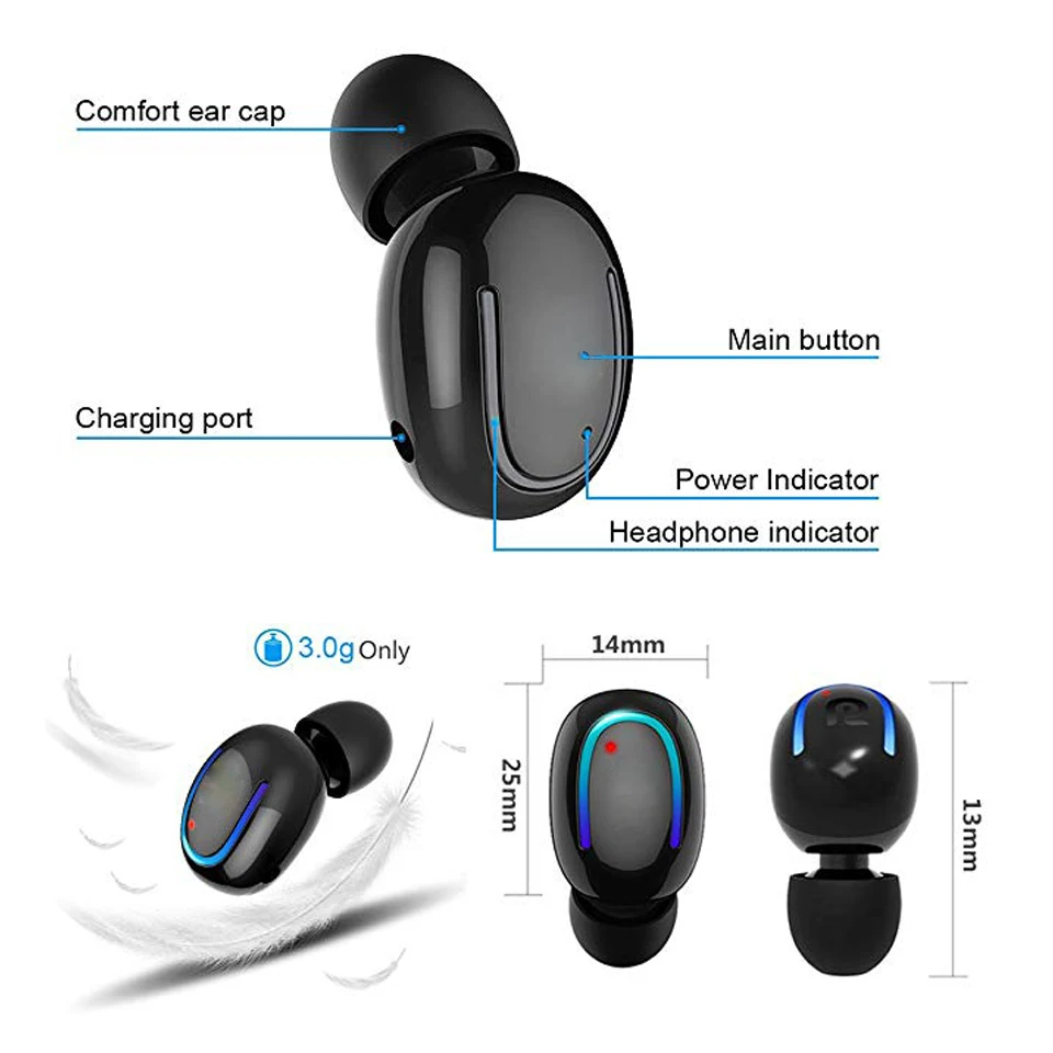 Bluetooth Wireless Earphone Handsfree 