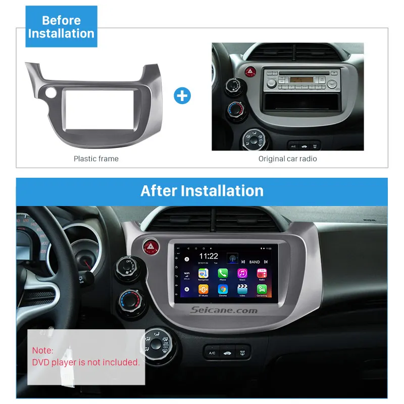 Seicane двойной Din Автомобильная панель комплект для 2008 2009 2010 2011-2013 Honda Fit LHD Автомобильная панель Замена рамы