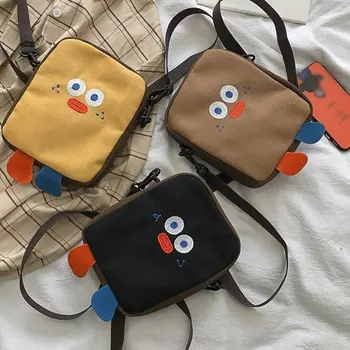 

Children's Funny Cute Small Bag Primary School Student Cartoon Personality Shoulder Bag Purse Small Child Messenger Canvas Bag