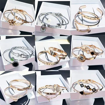 

30 Pcs/lot top quality women fashion stainless steel bangles lot luxury bangles jewelry wholesale 1029-38