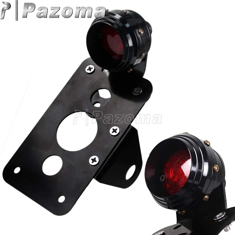 

Motorcycle Side Mount 2" LED Tail Brake Light w/ License Number Plate Bracket For Harley Dyna Sportster Bobber Chopper Custom