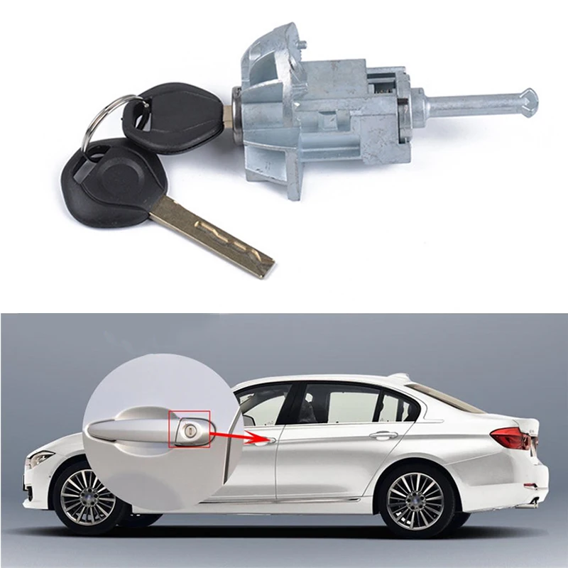 Left Driver Door Lock Cylinder Barrel Assembly 51217019975 for BMW E46 3 Series w/2 KeysLocks