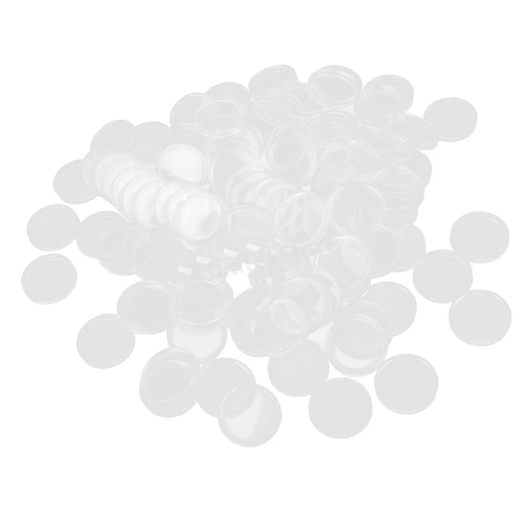 Pack of 200 Coin Capsule Protect Holder Case Transparent Supplies Waterproof Coin Containers Box Collection Storage