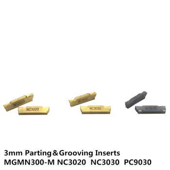 

10PCS MGMN300-M NC3020 NC3030 PC9030 3mm Carbide Grooving Inserts Coating Cutting metal cutter tools