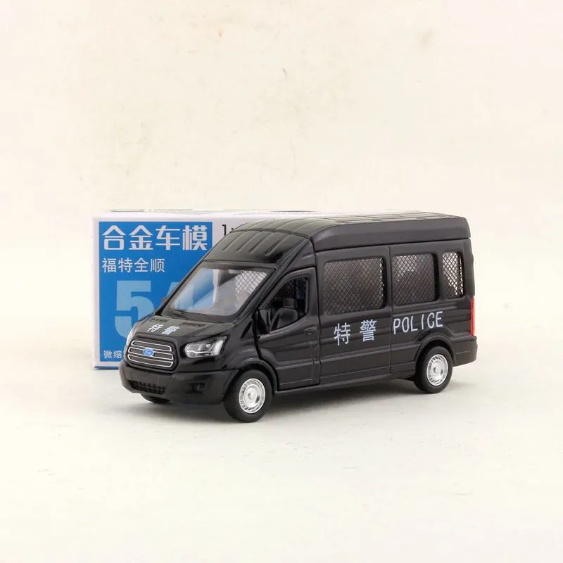 

1:42 Scale Ford Transit China police MPV Alloy Pull-back car Diecast Metal Model Car For Collection Friend Children Gift