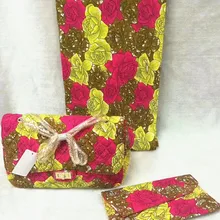 Африканская вощеная ткань принтом африканская ткань с 2 шт Женская сумочка горячая Распродажа Анкара Ткань 6 ярдов Хлопок Ткань для платья TN-A59