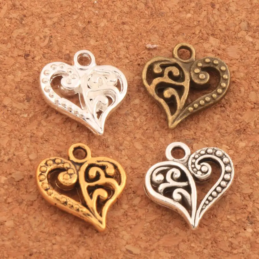 

Hollow Flower Heart Beads 13.1x14.3mm 200pcszinc alloy Bronze Pendants Jewelry DIY Fit Bracelets Necklace Earrings L919