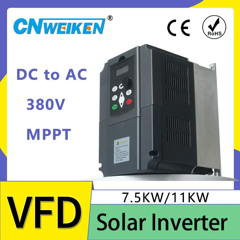 Солнечный VFD 7.5KW DC400-700V вход и выход 3 фазы 380V инвертор частоты для водяного насоса |