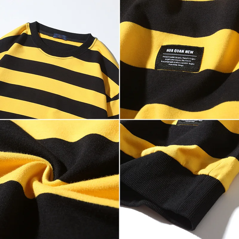 2019 New Autumn O-Neck Color Patchwork Striped Print Men's Pullovers Sweater Casual Fashion Full Sleeve Kintted Sweaters