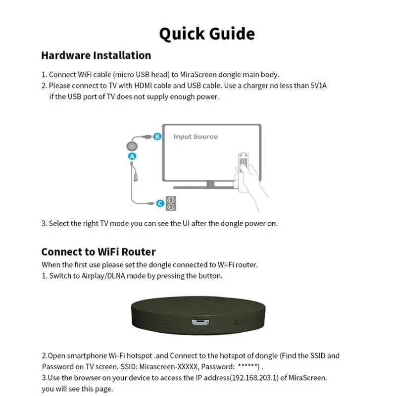 Mirascreen Цифровой HDMI медиа видео стример AnyCast зеркало ТВ палка Wifi ключ