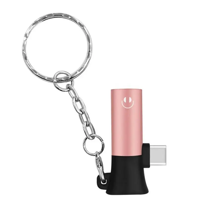 Портативный Plug and Play USB Aux головкой переходником Тип наушники быстрой зарядки аудио конвертер с кольцом для ключей Aux головной USB адаптер - Цвет: P