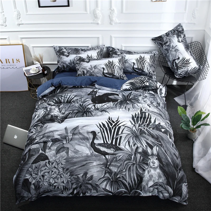 

Fashion Jungle Landscape Bedding Set 3D Printed Duvet Quilt Cover Set Pillowcase Home Textile Matching Sheet Skin-friendly Cover