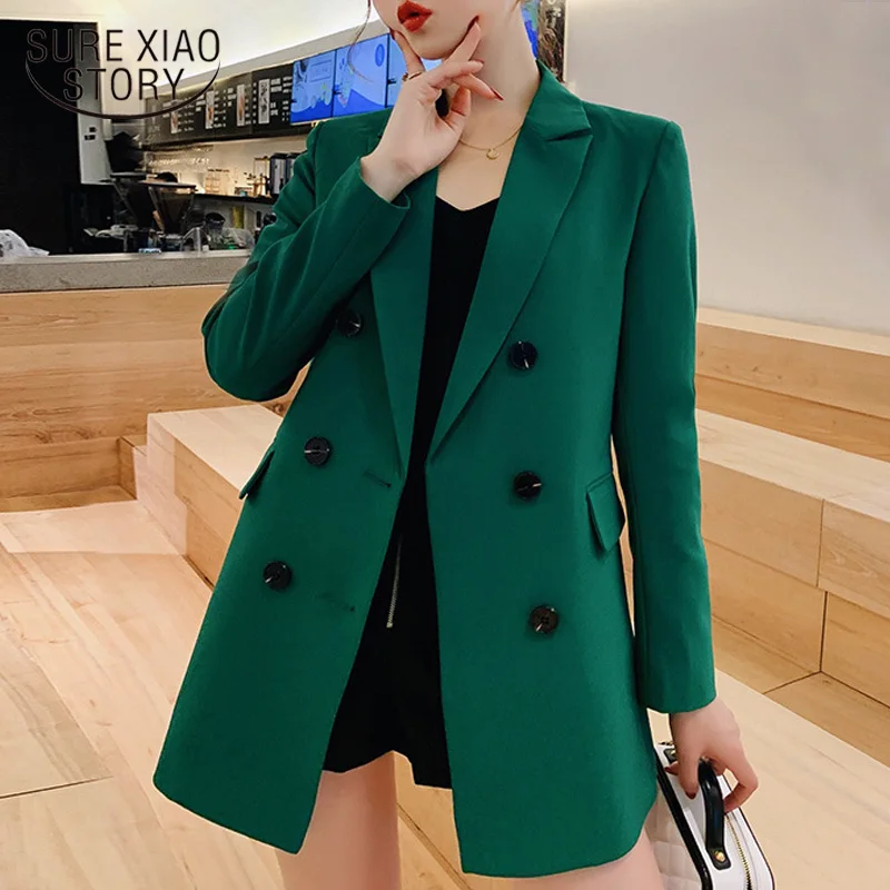 Chaquetas осенняя куртка с длинными рукавами женские формальные пальто зеленые