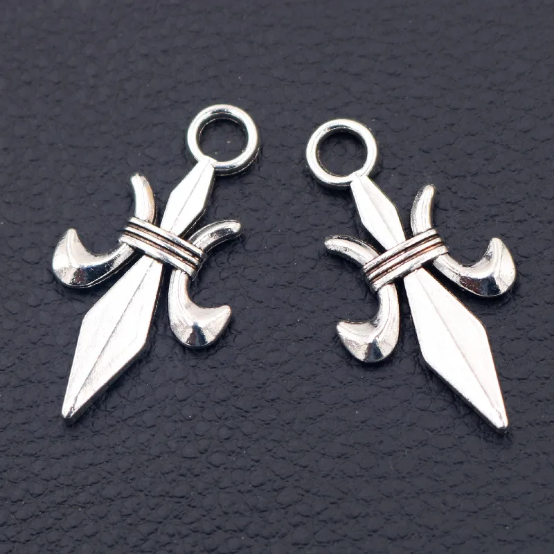 

Модное очаровательное ретро-ожерелье с подвеской в виде копьев, браслет «сделай сам», унисекс, фурнитура ручной работы 40*20 мм, A2156, 8 шт.