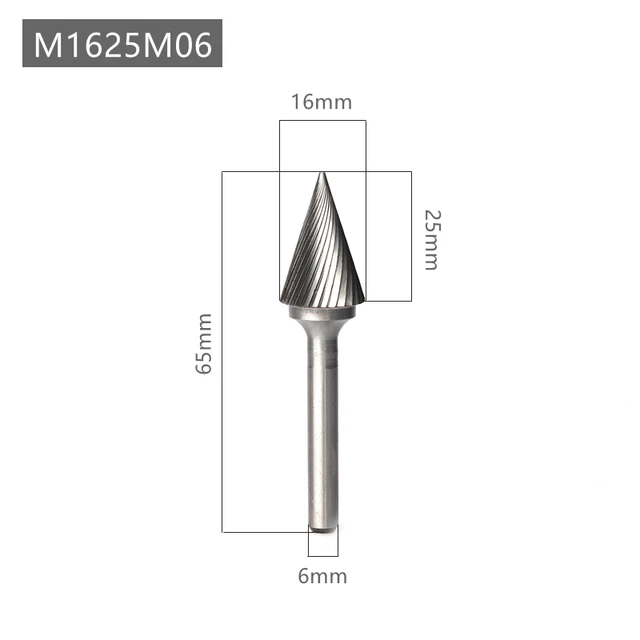 Free Shipping 1pc M Type Head Tungsten Carbide Rotary File Tool Point Burr Die Grinder Abrasive Tools Drill Milling Carving Bits M1625M06