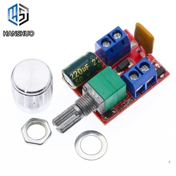 

Mini 5A PWM Max 90W DC Motor Speed Controller Module DC-DC 3V 35V Speed Control Adjustable Potentiometer Switch Board LED Dimmer