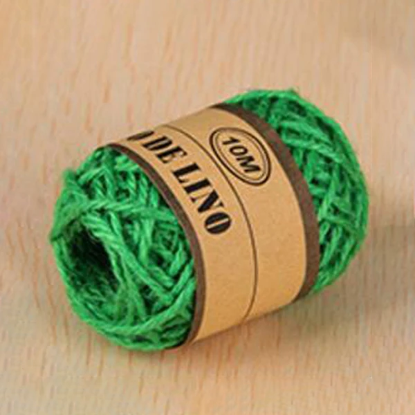 10M/Roll Hemp Twine String Photo Wall Gift Box Craft Making Material Hemp Rope - Color: Green
