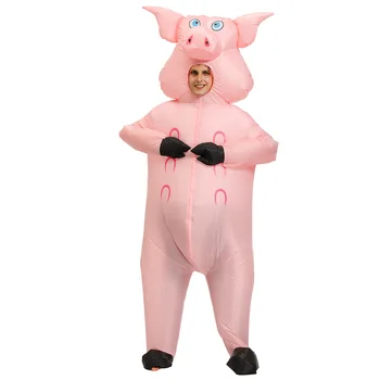 

Adult Props Cartoon Pig Shape Funny Waterproof Breathable Blow Up Party Inflatable Costume Cosplay Christmas Portable Halloween