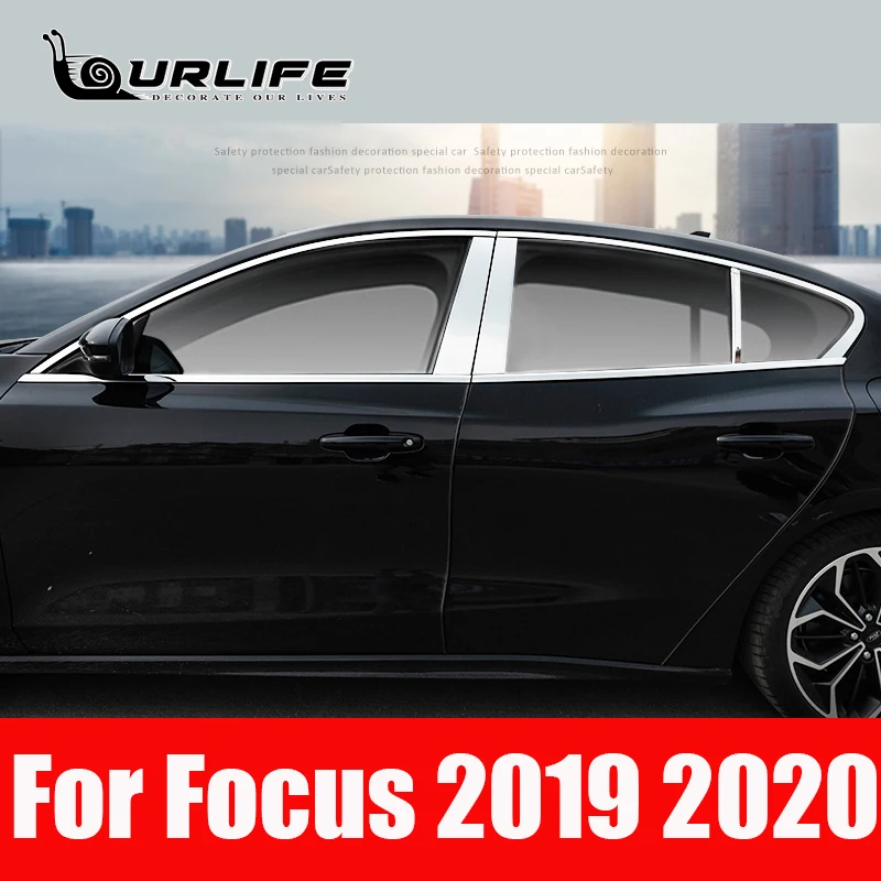 

High Quality 304 Stainless Steel Door Window Trims window trim cover trim for Ford Focus 2019 2020 Car Styling Accessories