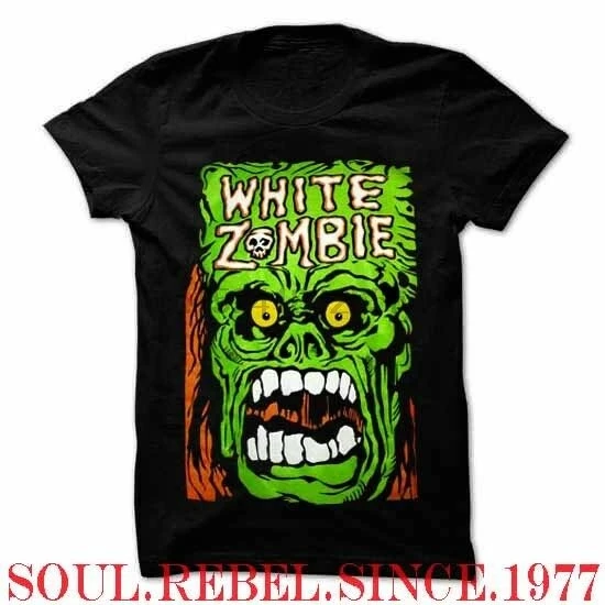 Белая мужская футболка в стиле панк-рок с изображением зомби | Мужская одежда