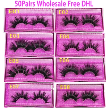 

Wholesale 50 Pairs Ellazzle Eyelashes 3D Mink Lashes Handmade Dramatic Lashes 25mm Lashes Cruelty Free Mink Lashes