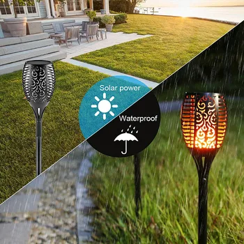 

LED Solar Flame Light IP65 Waterproof Courtyard Garden Balcony Decoration Landscape Lawn Light Path Lighting Flame Torch Light