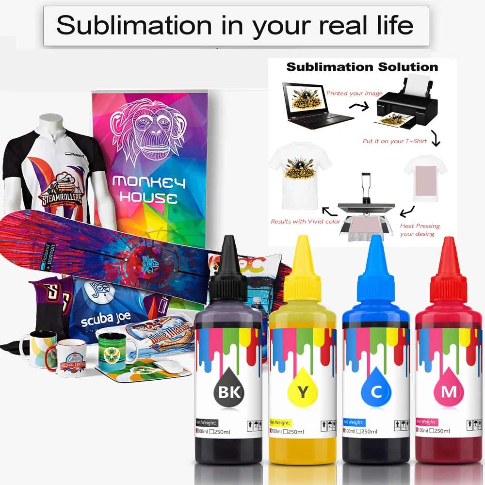 Xcinkjet Sublimation Ink Refill Kit – 8-Pack (100ml Each) For Epson WF7720, ET2720, C88+ & Similar Printers