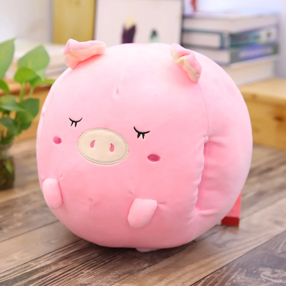 Шарообразная голова животных игрушка Многофункциональный мультфильм мягкая плюшевая подушка руки теплые игрушки Зима Рождественский подарок 30 см