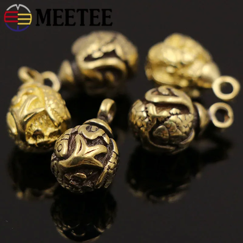Meetee, 3 шт., Латунный Колокольчик, 12 мм, винтажный колокольчик, чистая медь, пряжка для ключей, домашняя подвеска, колокольчик, украшение для домашних животных, аксессуары для самостоятельного изготовления