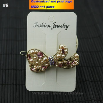 

50pcs 5*8 White Paper Shop Tags Hair Clip Packaging Card Headwear Card Jewelry Holder Girl Hair Rope Display Organizer