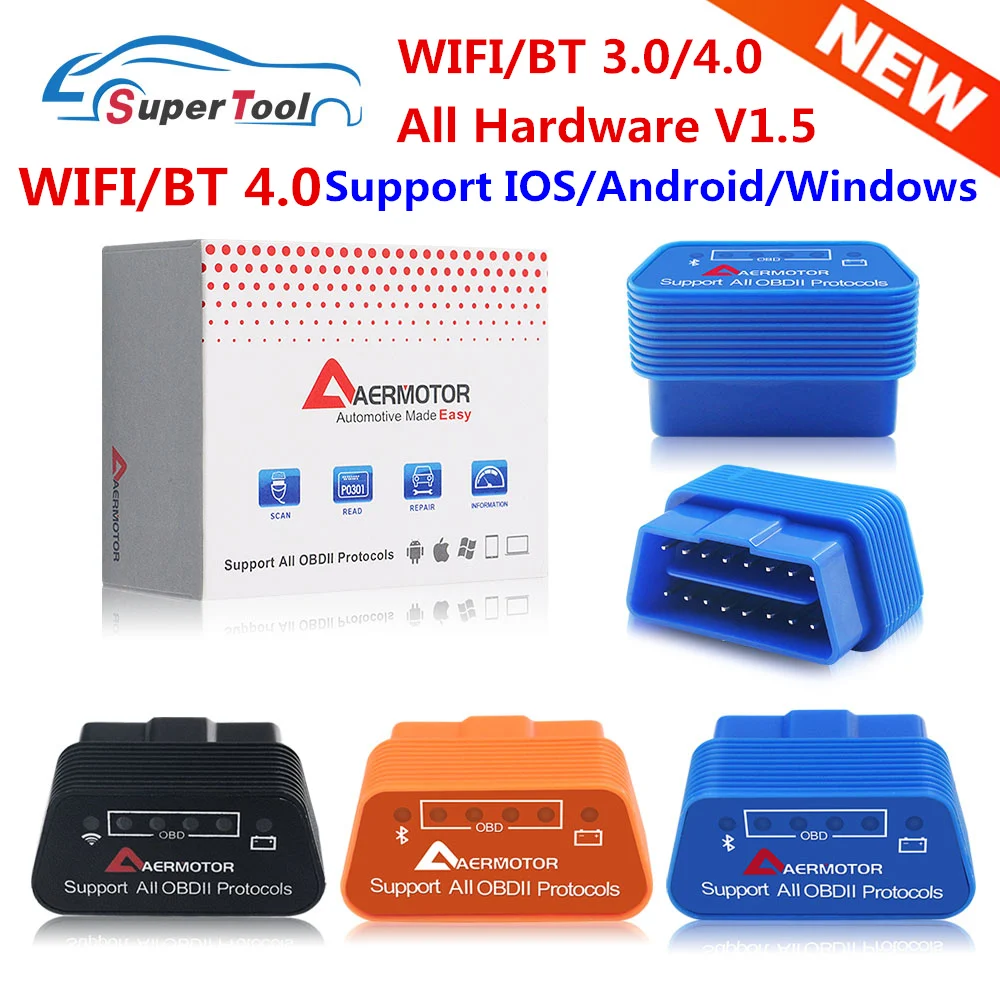 

OBD2 ELM327 V1.5 WIFI ELM327 V1.5 Bluetooth 3.0/4.0 Auto Scanner ELM 327 V1.5/1.5 WI-FI/Bluetooth 4.0 Support For Android/IOS/PC