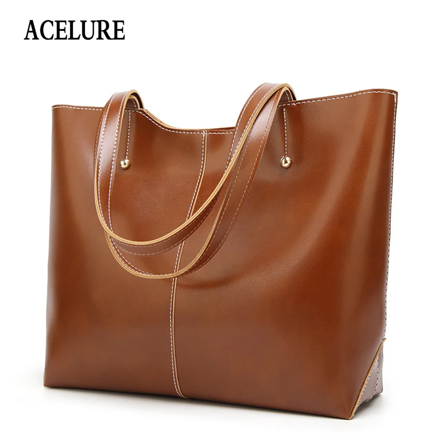 Tanie ACELURE lśniący połysk skórzany damski Tote duża pojemność kobiet torba na ramię klasyczne dorywczo torby z bawełny dla kobiet 2018 bolsa feminina