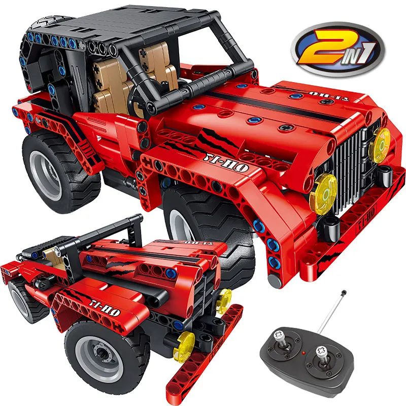 8017 RC 2,4 Ghz City Technic RC автомобильные строительные блоки двойной режим Wrangler гоночный автомобиль кирпичи транспортное средство с дистанционным управлением игрушки для детей - Цвет: 8017