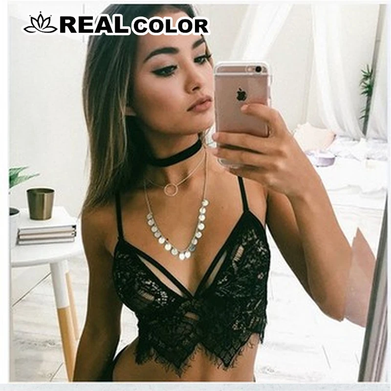 

crop top women brandy melville bralette tops sexy strappy halter spaghetti strap ladies lace camisole tank cropped feminino -85