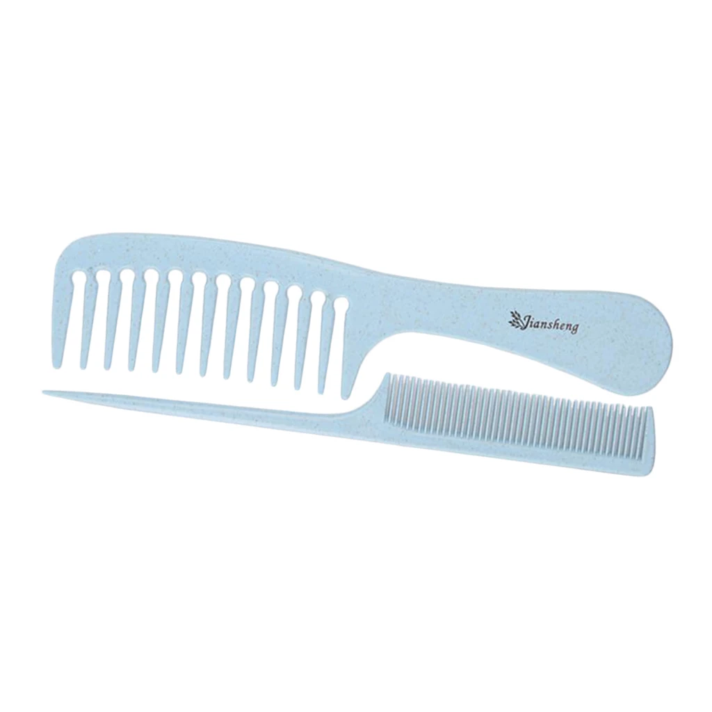 2 Pieces Eco-friendly Wheat Straw Barber Styling Detangling Fine Tooth Combs Set 2 Pieces Eco-friendly Wheat Straw Barber Styling Detangling Fine Tooth Combs Set