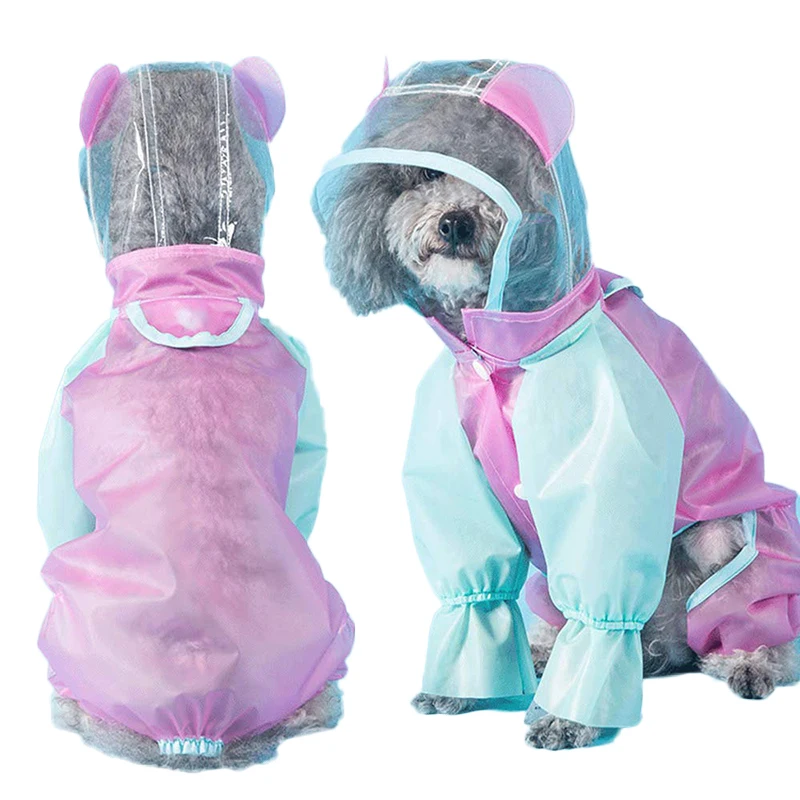 Dog Raincoat DIY Cut Waterproof Jackets Retriever Outdoor Pet Clothing Coat Golden Dogs Clothes Nursing Belly Coverall Jumpsuit