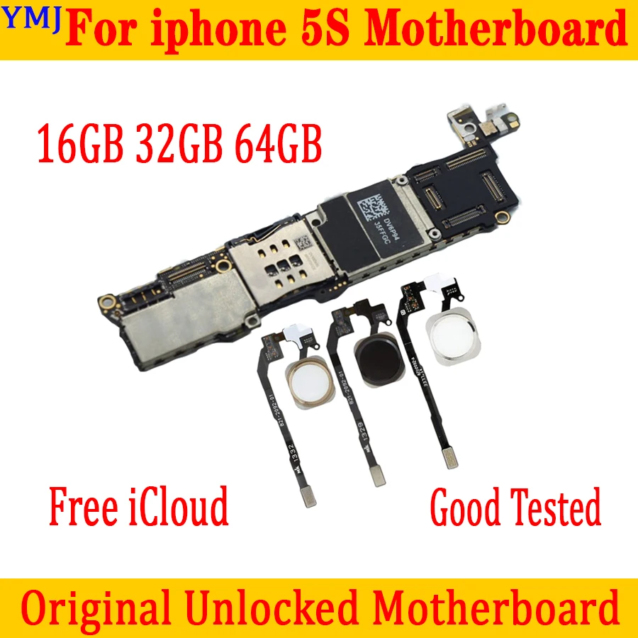Полный разблокирован для iphone 5S Motherboard16GB/32GB/64GB 100% оригинальный материнская плата