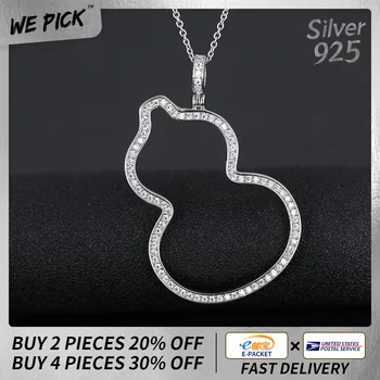 

Cute Gourd Pendant Necklace S925 Sterling Silver Imitation Diamonds Ladies Jewelry Temperament Aesthetic Sweater Chain on Neck