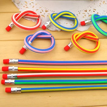 

5Pcs/set DIY Bendable Flexible Soft Unbreakable Pencil Pace Lapices Kawaii Stationery School Supplies Colorful Boligrafos Pencil