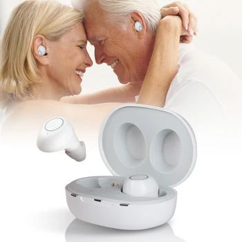 

1 Pair USB Rechargeable Mini ITE Hearing Aids Invisible Hearing loss Adjustable Tone Sound Amplifier For Elderly Deaf
