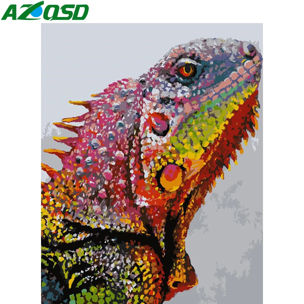 AZQSD DIY картина маслом по номерам животных уникальный подарок картины броши в виде