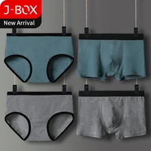 J-BOX, мужское нижнее белье, новинка, высокое качество, для пар, хлопковые трусы, для влюбленных, удобные трусики, сексуальные боксеры для мужчин и женщин, нижнее белье