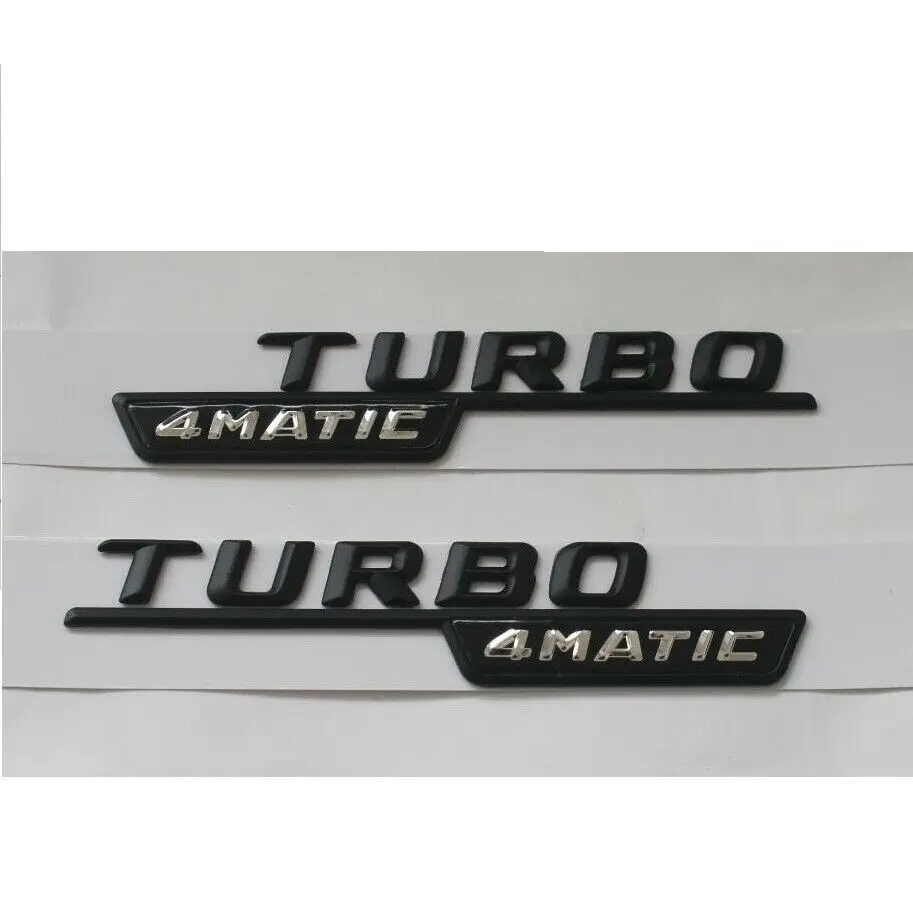Матовый черный Fender 3D буквы для TURBO 4matic эмблемы значки Mercedes Benz AMG|Эмблемы| |