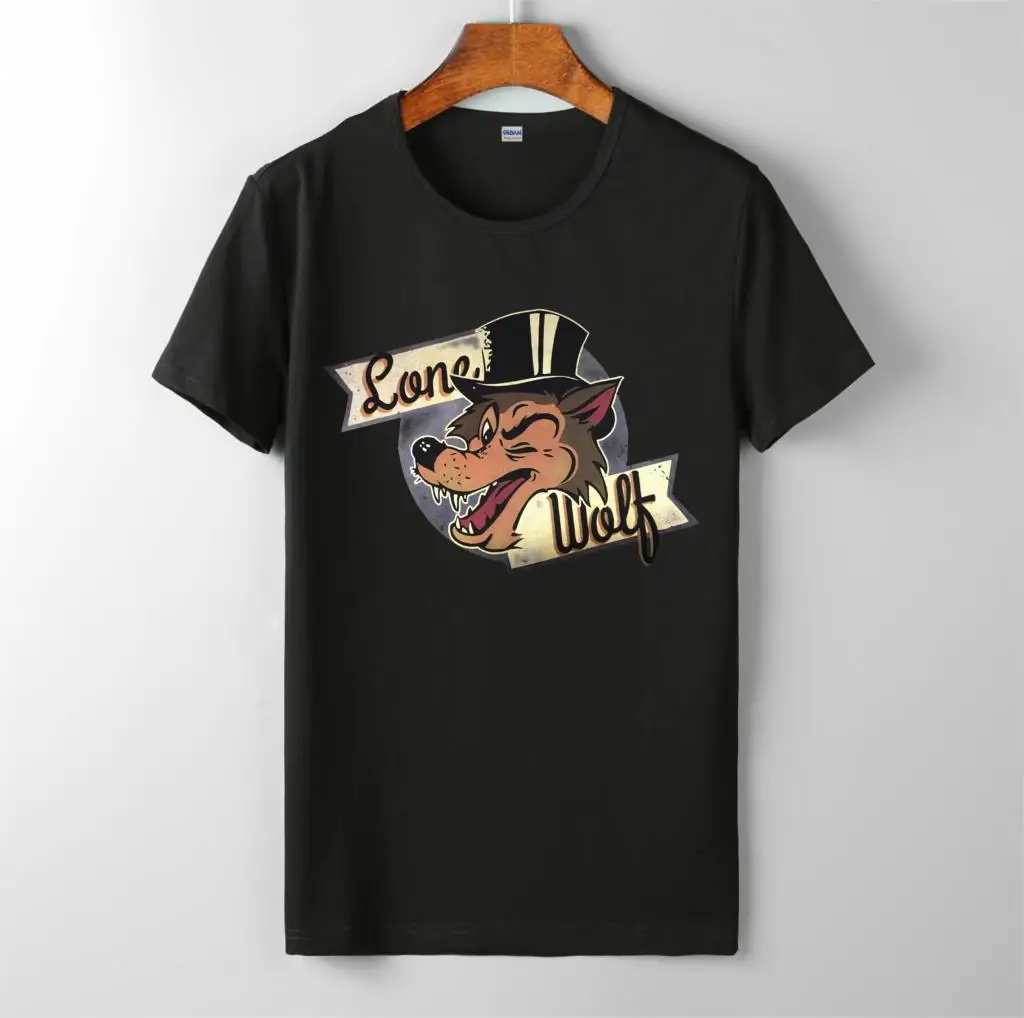 Футболка с логотипом lone wolf fruit of the loom мужская новая хлопковая футболка короткими