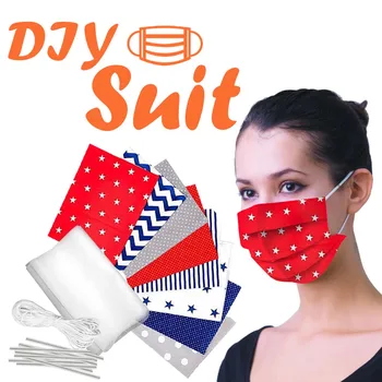 

Diy Mask Kit Fabric Material Set Self Made Face Masks Elastic Band Ear Rope Dustproof Cloth For Sewing Patchwork Making Designs