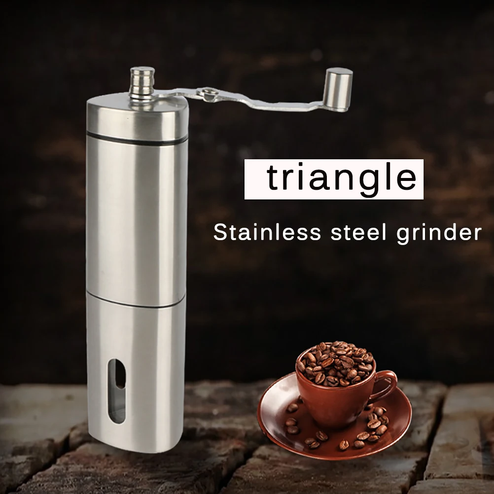 Silver Coffee Grinder Mini Stainless Steel Hand Manual Handmade Coffee Bean Burr Grinders Mill