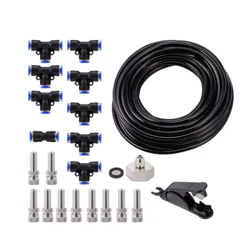

10m Low Pressure Water Mist System Garden Spray Nozzle Spray Outdoor Patio Cool Dust Removal Misting Kit for Garden Accessories